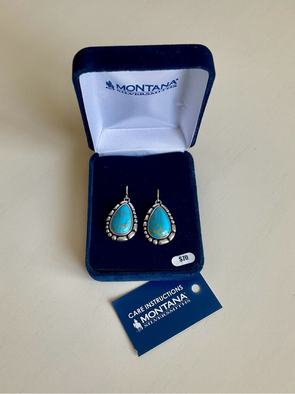 Montana Silversmiths Turquoise Teardrop Silver Earrings